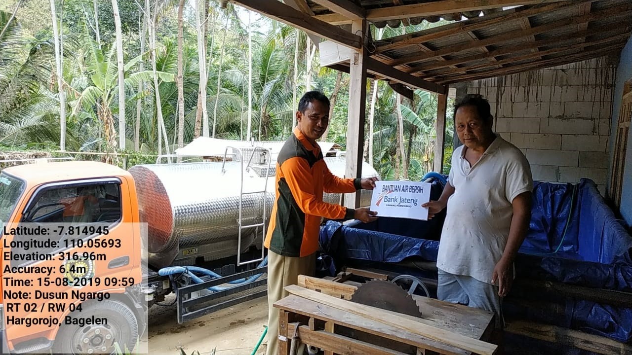 DISTRIBUSI BANTUAN AIR BERSIH HARI KE-59 HARGOROJO