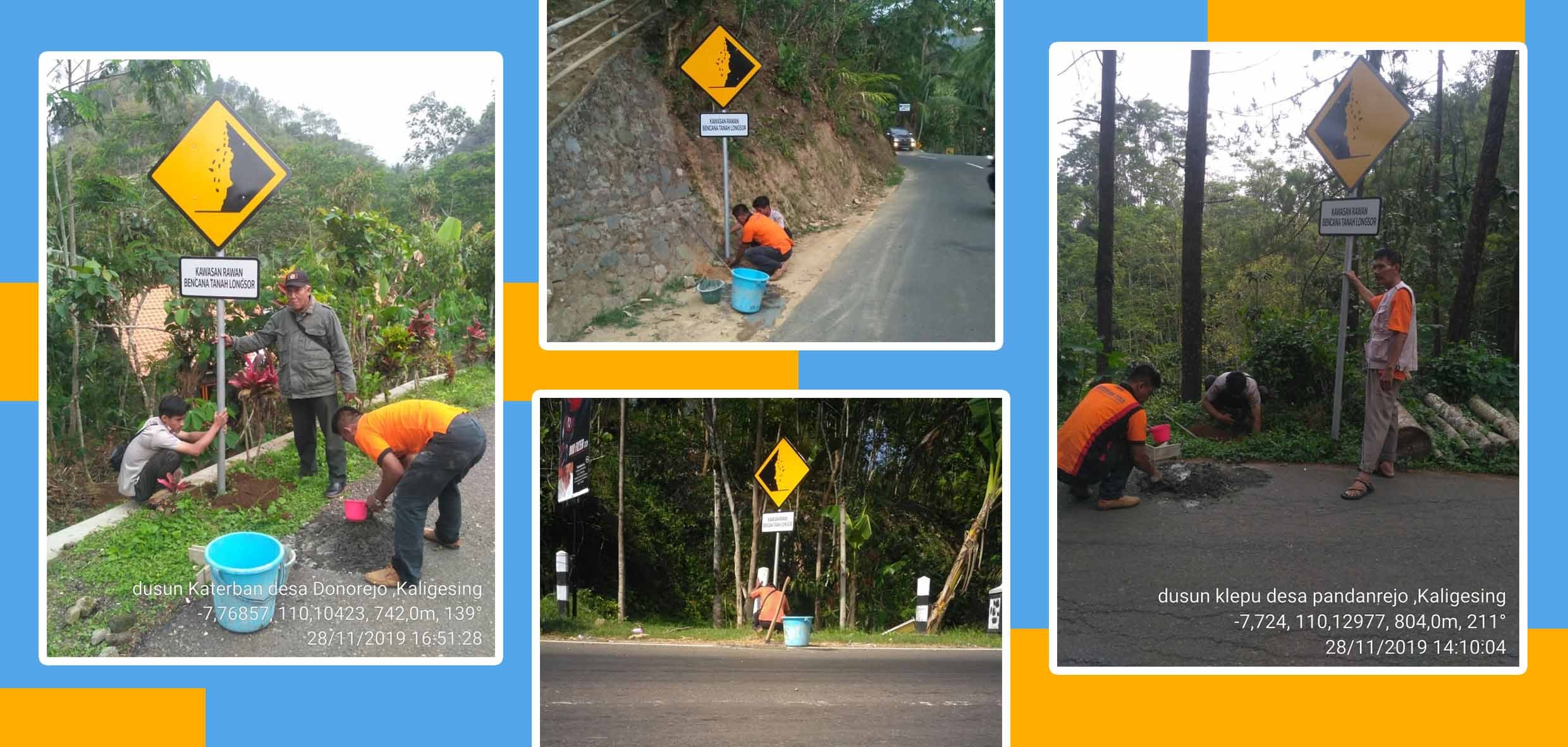 Pemasangan Rambu Bencana di Daerah Rawan Bencana