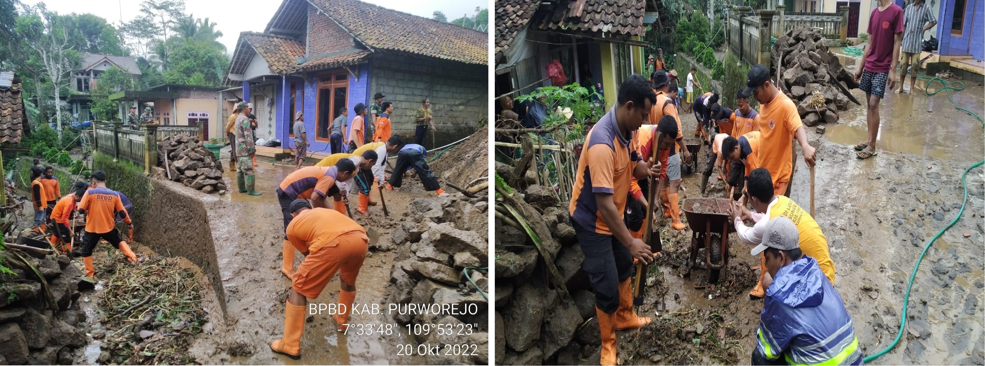 TANAH LONGSOR ANCAM 3 RUMAH WARGA DI DESA CEPEDAK, KECAMATAN BRUNO