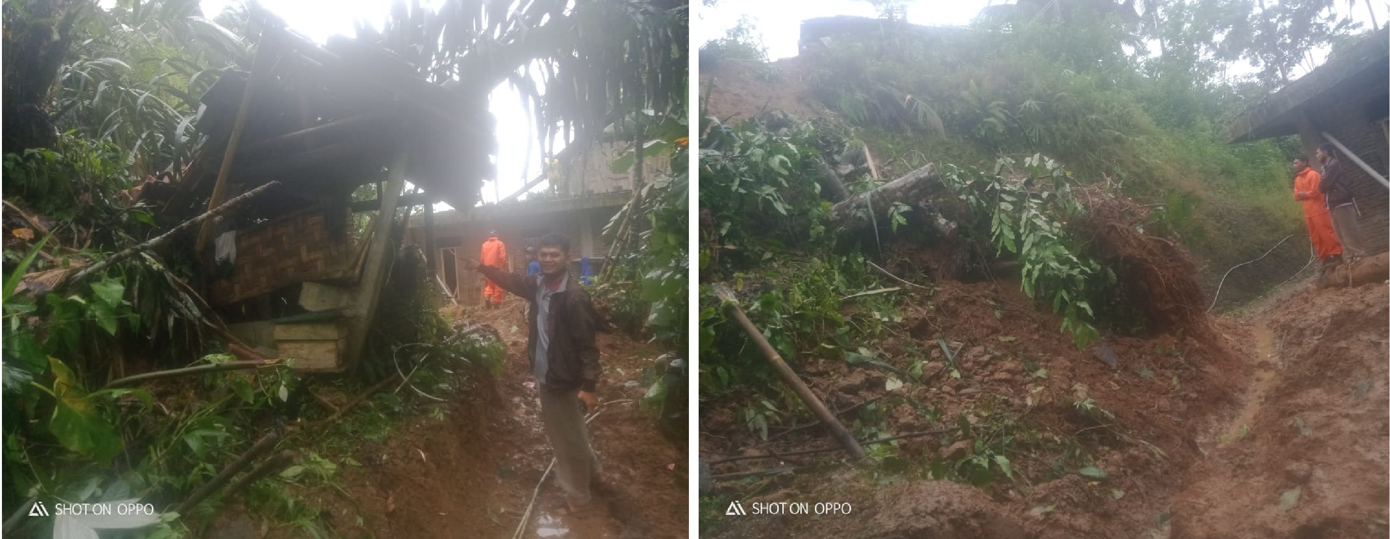 TANAH LONGSOR MENGHANCURKAN KAMAR MANDI WARGA DI DESA CEPEDAK, KECAMATAN BRUNO