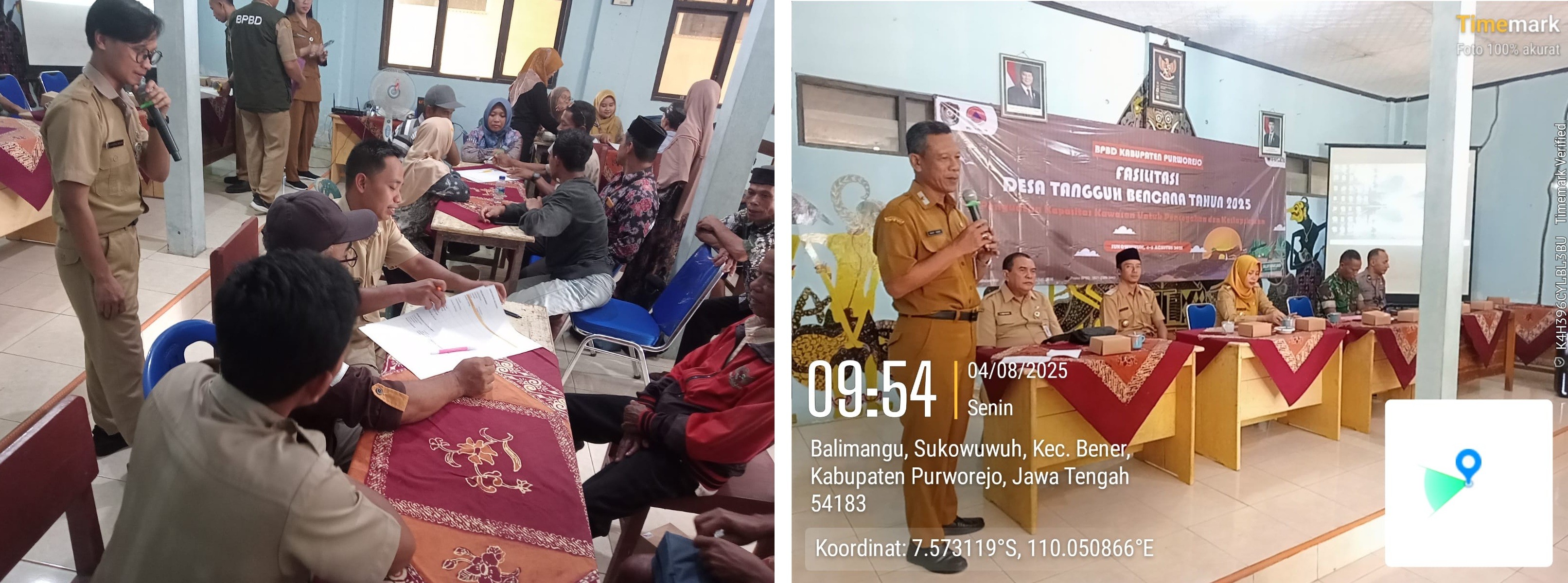 HARI PERTAMA BPBD GELAR KEGIATAN DESTANA DI DESA SUKOWUWUH, KECAMATAN BENER