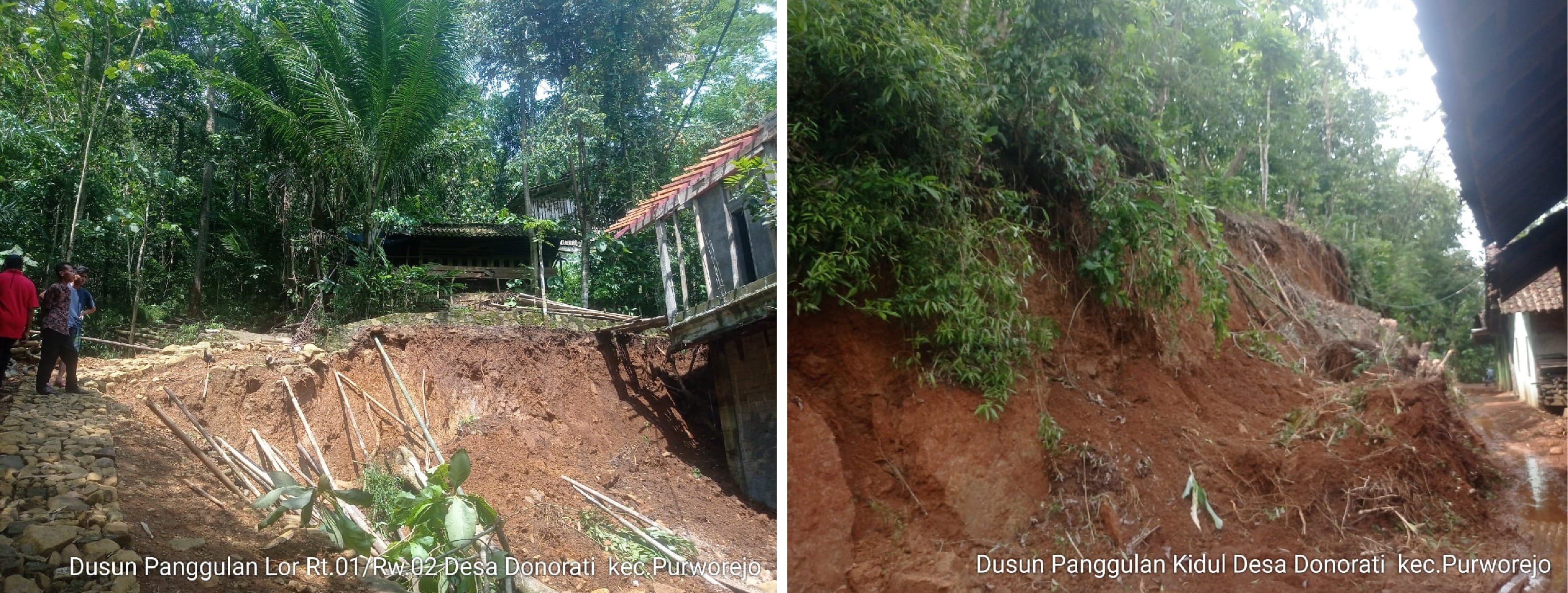 HUJAN DERAS SEBABKAN TANAH LONGSOR Di DESA DONORATI