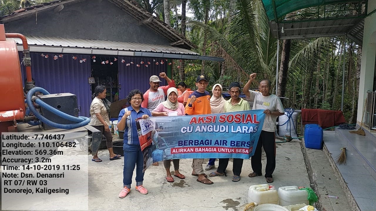 DISTRIBUSI BANTUAN AIR BERSIH HARI KE-119 DI DESA DONOREJO