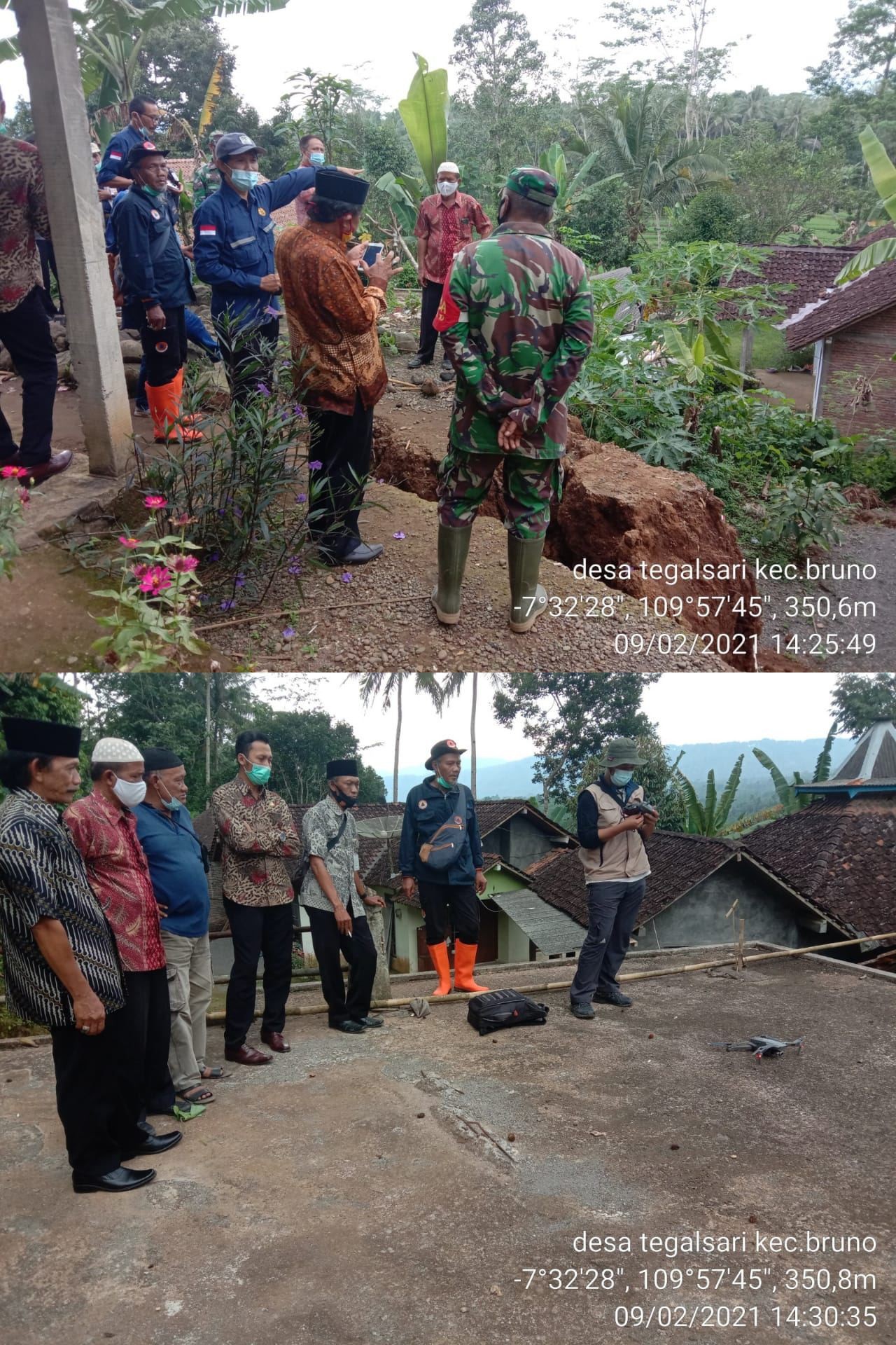 PENELITIAN GERAKAN TANAH OLEH TIM PVMBG BANDUNG DI DESA TEGALSARI KECAMATAN BRUNO