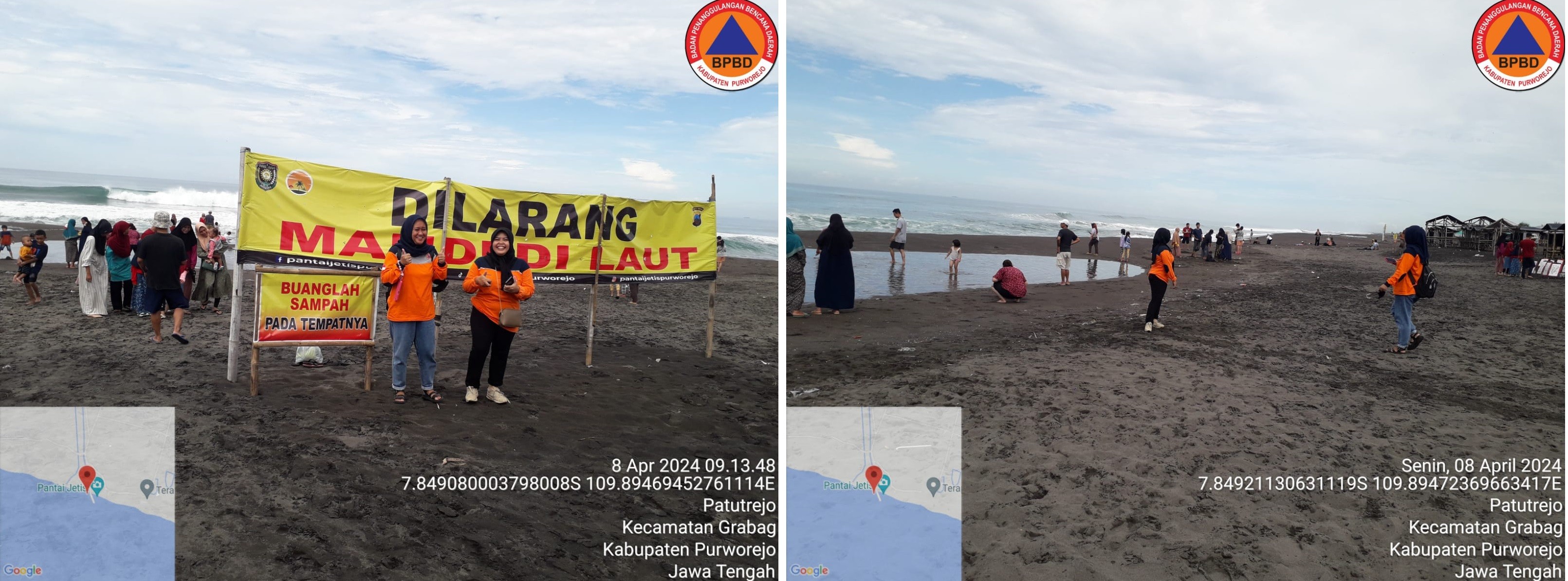 MONITORING POSKO PENGAMANAN PANTAI PERSIAPAN LEBARAN HARI KE-5 PAGI