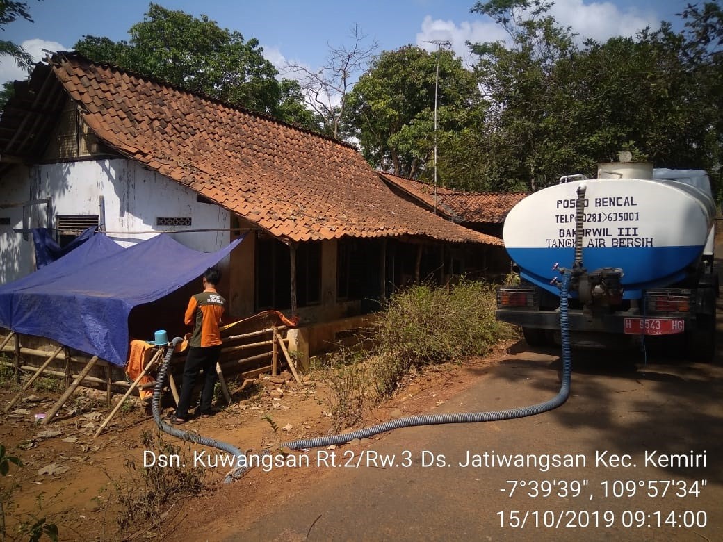 DISTRIBUSI BANTUAN AIR BERSIH HARI KE-120 DI DESA JATIWANGSAN