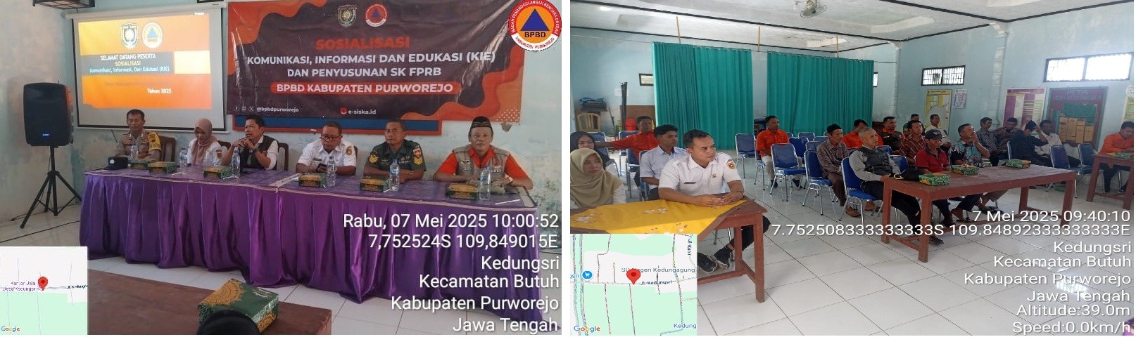 BPBD MELAKSANAKAN KEGIATAN SOSIALISASI KOMUNIKASI INFORMASI DAN EDUKASI (KIE) DI DESA KEDUNGSRI, KECAMATAN BUTUH