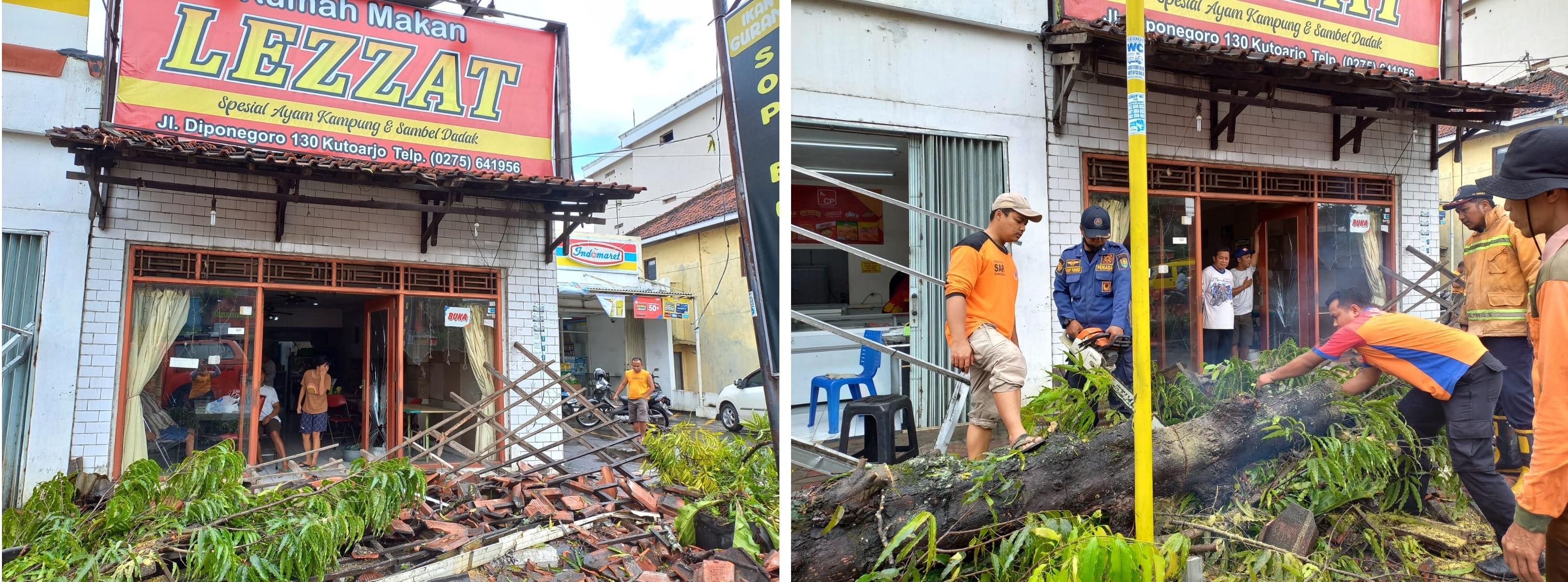 1 RUMAH MAKAN RUSAK TERKENA POHON TUMBANG