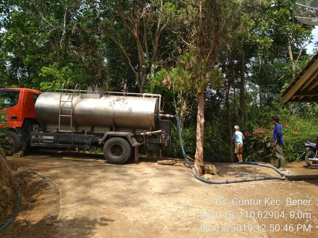 DISTRIBUSI BANTUAN AIR BERSIH HARI KE-170 DI DESA GUNTUR